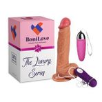 Bonilove Vantuzlu İle Süper Yumuşak Silikon Sahip Kadınlara Özel Titreşimli Realistik Penis+Vibratör