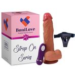 Bonilove Vücut İçin Güvenli Malzemeden Üretilen 20 Cm 10 Farklı Titreşime Sahip Relistik Dildo