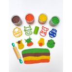 Bonimo Doğal Oyun Hamuru Çiftlik Temalı Oyun Hamuru Seti -4*150GR, Kalıp, Damga Roller, Ahşap Merdane