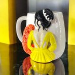 Bonita Bon Luxe 3D Kabartma El Emeği Göz Nuru Balerin Seramik KUPA BARDAK 400 ml - 0 - Siyah