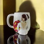 Bonita Bon Luxe 3D Kabartma El Emeği Göz Nuru Balerin Seramik KUPA BARDAK 400 ml - Kahve