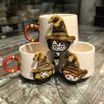 Bonita Bon Luxe 3D Kabartmalı Harry Potter Hermione Ron 2026 Charm Hediyeli Kişiselleştirilebilir Seramik Kupa Takımı - Renkli