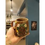 Bonita Bon Luxe El Yapımı 3D Kabartmalı Seramik Kupa | Fantastik Masal Temalı | El Boyaması Özel Tasarım Kahve & Çay Kupası | Koleksiyonluk Handmade Mug - Haki