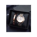 Bonitagift Metal/Rose Gold Detaylı Kadın Kol Saati& Rose Gold Kaplama Kelepçe Bileklik
