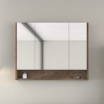 Bonitobagno BNT1001 Lidya Aynalı 100 cm Banyo Dolabı Üst Modül Ceviz