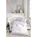 Bonjardin Home Dijital Baskılı 3D Pamuklu Bebek Nevresim Takımı - 100 x 150 cm - Mor