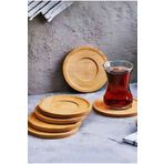Bonjour Lüks 6 Adet Yuvarlak Bambu Bardak Altlığı Çay Tabağı Altlığı Fincan Altlığı