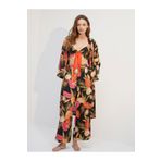 BONJOUR MADAME 3 Lü Viskon Sabahlık Büstiyer Pantolon Pijama Takım BJM-1701 Çok Renkli