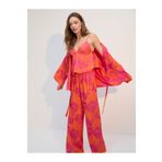 BONJOUR MADAME Viskon Jakar Sabahlık Büstiyer Pantolon Pijama Takım BJM-1705 Çok Renkli
