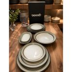 Bonna 9 Parça Cortado Spiral Gourmet Flat Plate 9 Parça Seramik Yemek & Sunum Takımı - Çok Renkli