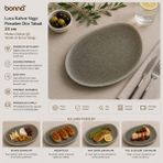 Bonna Luca Kahve Vago Porselen Düz Tabak 24 cm - Modern Dokulu Şık Yemek ve Servis Tabağı - Çok Renkli