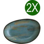 Bonna Madera Mint Vago 15x8.5 cm 2'li Oval Kayık Tabak