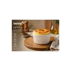 Bonna Optiva Rölyefli Porselen Sufle Kabı, 320 cc, 10 cm, Fırın ve Mikrodalga Uyumlu, İç Mekan Kullanımı