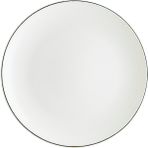 Bonna Retro Gourmet 12 Adet 21 cm Siyah Kenar Çizgili Porselen Düz Tabak