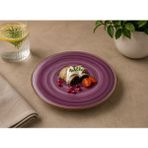 Bonnami Aura Blackberry Gourmet Düz Tabak 21 cm – Şık Porselen Servis Tabağı - 1 Adet Aura Blackberry 21 cm - Mor
