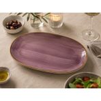 Bonnami Aura Blackberry Oval Kayık Tabak 19X11 cm Meze Kahvaltı Sunum Tabağı Porselen - 1 Adet Aura Blackberry Oval Kayık Tabak - Mor