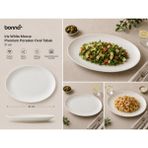 Bonnami Bonna Iris White Moove Premium Porselen Oval Tabak 31 cm - Modern Dalgalı Form Şık Servis ve Sunum Tabağı - 1 Adet Iris White Moove Premium Porselen Oval Tabak 31 cm - Beyaz