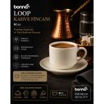 Bonnami Bonna Loop Porselen Türk Kahvesi ve Espresso Fincanı Seti - 80 cc - Beyaz - 80 ml