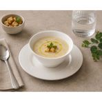 Bonnami Gourmet Konsome Kase Tabağı 19 cm Porselen Çorba Servis Altlığı - 1 Adet Konsome Kase Tabağı 19 cm - Beyaz