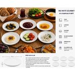 Bonnami Iris White Gourmet 6'lı Pasta Tabağı Seti 19 cm Porselen Kahvaltı Servis Tabağı - Beyaz