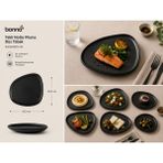 Bonnami Tekli Notte Piüma Düz Tabak 24,5X20,5 cm Porselen Servis ve Sunum Tabağı - 1 Adet Notte Piüma Düz Tabak 24,5x20,5 Cm - Siyah