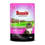 Bonnie 100 gr Pouch Kuzu Etli ve Ciğerli Yetişkin Kedi Konservesi