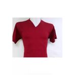 Bonnie Clyde Kısa Kol V Yaka Düz Günlük Stil 100% Pamuk Giyim T-Shirt Bordo - Bordo - Bcp1.utvshhrtt-Bor-Yet