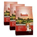 Bonnie Kuru Köpek Maması, Sığır Etli, Yetişkin, 2.5 Kg (3 paketi)
