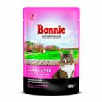 Bonnie Puppy Kuzu Etli ve Ciğerli Pouch 100 gr Yetişkin Konserve Kedi Maması