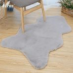 Bonnie Tavşan Tüyü, Yumuşacık, Ultra Lüks, Süet Taban Yıkanabilir, Post Halı, Açık Gri, 80 x 100