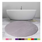 Bonny Home 100x100 cm Elite Gri Yuvarlak Peluş Kaymaz Taban Pufidik Banyo Halısı
