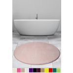 Bonny Home 100x100 CM Elite Pudra Yuvarlak Peluş Kaymaz Taban Pufidik Banyo Halısı