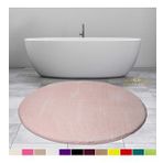Bonny Home 120x120 cm Elite Pudra Yuvarlak Peluş Kaymaz Taban Pufidik Banyo Halısı
