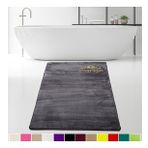 Bonny Home 120x180 cm Elite Antrasit Peluş Kaymaz Tabanlı Pufidik Banyo Halısı