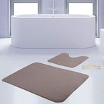 Bonny Home 2'li Düz Vizon Unicolor Kaymaz Klozet ve Banyo Halısı