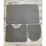 Bonny Home 3’lü Gri Ultrasoft Desenli Klozet Takımı Banyo Halısı Paspas Seti - 50 x 60 cm