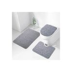 Bonny Home 3'lü Gri Ultrasoft Desenli Klozet Takımı Banyo Halısı Paspas Seti, 60x90 cm