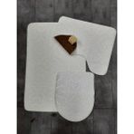 Bonny Home 3’Lu Krem Ultrasoft Desenli Klozet Takimi Banyo Halisi Paspas Seti