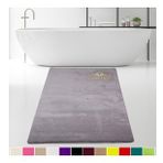 Bonny Home 80x150 cm Elite Gri Peluş Kaymaz Tabanlı Pufidik Banyo Halısı