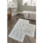 Bonny Home Alaiye Krem 2'li Banyo Paspası Seti %100 Pamuk Dokuma Tufting Klozet Takımı