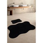 Bonny Home Anatolia 2'li Banyo Paspası Seti, 80x140 50x70 cm, Siyah, Kaymaz Tabanlı Klozet Takımı