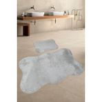 Bonny Home Anatolia 2'li Gri 80X140 + 50X70 cm Büyük Ebat Banyo Paspası Seti Kaymaz Tabanlı Klozet Takımı - 80 x 140 cm