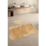 Bonny Home Anatolia 2'li Karamel 80x140 50x70 Cm Büyük Ebat Banyo Paspası Seti Kaymaz Tabanlı Klozet Takımı