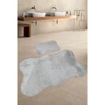 Bonny Home Anatolia Gri 2'li Banyo Paspası Seti, 80x140 + 50x70 cm, Klozet Takımı