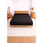 Bonny Home Bessy Penye Fitted Lastikli Çarşaf %100 Pamuk Kumaş Tek|çift Kişilik| Battal King Size - Siyah