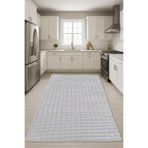 Bonny Home Bubble Gri Leke Tutmaz Yıkanabilir Kaymaz Mutfak Halısı, 100 x 700 cm, Yumuşak Tüylü Dekoratif Peluş