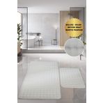 Bonny Home Bubble Krem Büyük Ebat 2'li Banyo Paspas Seti Kaymaz Tabanlı Yıkanablir Klozet Takımı