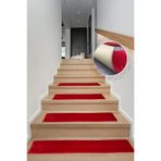 Bonny Home Comfort Bordo Peluş Merdiven Halısı, Kaymaz Deri Tabanlı Basamak Paspası, 80x25 cm