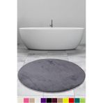 Bonny Home Elite Antrasit 100x100 cm Yuvarlak Peluş Banyo Paspası, Kaymaz Taban