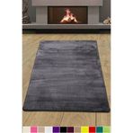 Bonny Home Elite Antrasit Peluş Halı, Kaymaz Taban, 100 x 500 cm